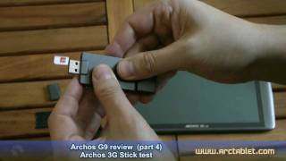 Archos G9 review part 4 3G stick test on Archos 101 G9 1 GHz [upl. by Nnewg759]