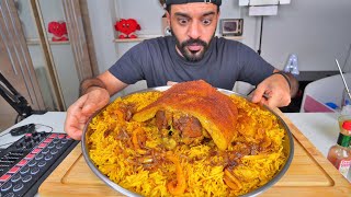 قوزي ظهر خروف كبسة تاريخية ودسمة يا ابطال Mukbang Arab Food Kabsa Eating Show [upl. by Leryt]