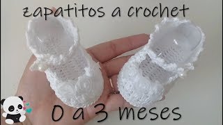 Zapatitos a crochet para bebe Modelo Sonia  9cm [upl. by Repard]