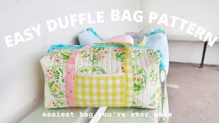 Easy Duffle Bag  step by step tutorial and sewing pattern for beginners [upl. by Parlin]