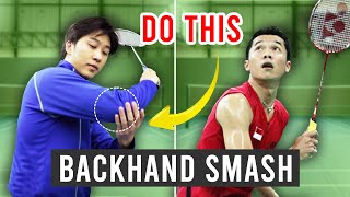 5 Steps to BACKHAND SMASH like Taufik Hidayat [upl. by Halsted]