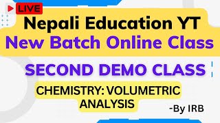 🔴 DEMO Class of Chemistry  Class 12 Volumetric Analysis Part 1  Nepali Education YT [upl. by Dhruv550]