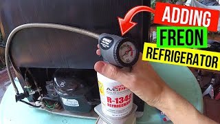 How To Correctly Add Freon to your Refrigerator R134a Jonny DIY [upl. by Drawoh]