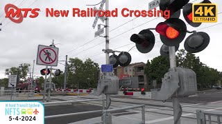 ⁴ᴷ⁶⁰ New Railroad Crossing Signal at San Diego MTS Fenton Parkway [upl. by Naujed]