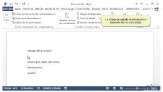 Curso de Word 2013 141 Combinar correspondencia [upl. by Berger12]