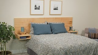 Build a Modern Floating Headboard From One Sheet of Plywood [upl. by Yztim961]