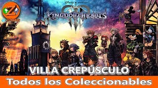 Kingdom Hearts 3 Villa Crepúsculo  Todos los Coleccionables Cofres Portafortunas Juegos [upl. by Dolora663]