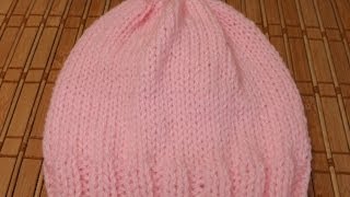 How to Knit a newborn babys hat for beginners [upl. by Hollington716]