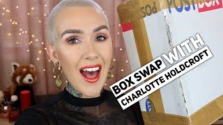 Box Swap W Charlotte Holdcroft Trying UK Makeup amp Candy [upl. by Brnaba]