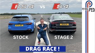 Audi RS4 vs REVO Stage 2 Audi S4 vs Stock Audi S4  DRAG RACE [upl. by Zina]