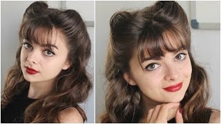 Pin Up Hairstyle  Bangs amp Victory Rolls  Tutorial [upl. by Celeski]