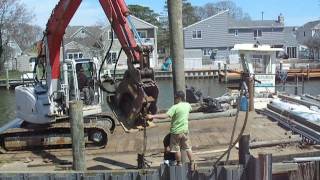 BULKHEAD CONSTRUCTION PILING INSTALLING [upl. by Nina]