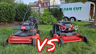 Toro TurfMaster Commercial Mower VS Battery Commercial Toro TurfMaster [upl. by Naujal]