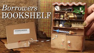 From Cardboard Box To Borrowers Bookshelf A Miniature DIY Make [upl. by Ahtel]