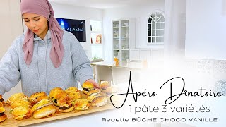 Apéro Dinatoire  1 pâte 3 Apéritifs  Burgers Navette  Bagels  Meilleure ReCette Bûche Chocolat [upl. by Eidolem]