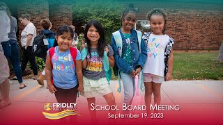 Fridley Public Schools Board Meeting  September 19 2023 [upl. by Fulbright]