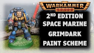 A retro marine with a grimdark paint scheme  Space Marine Sergeant  Warhammer 40k 2nd edition [upl. by Hooke]