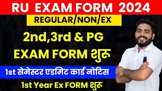 RAJASTHAN UNIVERSITY EXAM FORM 2024  UGPG EXAM FORM  REGULAR NON EX FEES DOCUMENT FULL DETAILS [upl. by Gabel743]