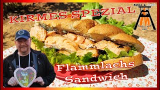 Kirmes SPEZIAL  Flammlachs Sandwich vom Skotti Grill  kirmes flammlachs food rezept [upl. by Felicio]