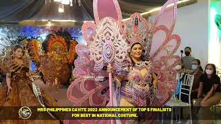 MRS PHILIPPINES CAVITE 2022 ANNOUNCEMENT OF TOP 5 FINALISTS FOR BEST IN NATIONAL COSTUME [upl. by Enelyam]