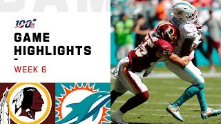 Redskins vs Dolphins Week 6 Highlights  NFL 2019 [upl. by Naitsirhk]