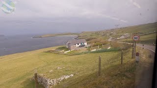 Sandwick to Sumburgh Airport Bus Ride Shetland  With Runway Crossing [upl. by Darrey]