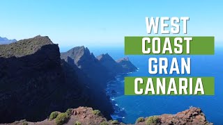 West Coast Gran Canaria La Aldea Agaete Dragons Tail Cliffs of Anden Verde  Drone Footage [upl. by Cooke]