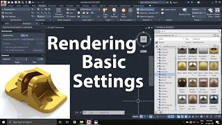 AutoCAD Rendering  Basic settings  Material amp Texture apply [upl. by Latsirc]