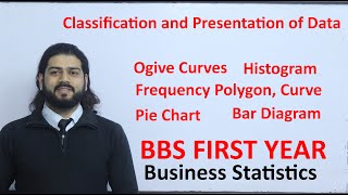 BBS First Year Statistics Ogives Histogram Frequency polygon Multiple  Sub Divided Bar Diagram [upl. by Vinna495]