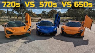 McLaren 720s VS McLaren 650s vs McLaren 570s [upl. by Dorman]