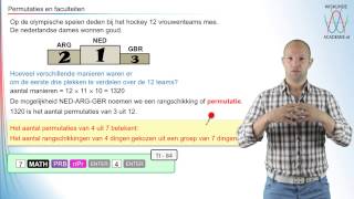 Combinatoriek  permutaties en faculteiten  WiskundeAcademie [upl. by Annoid]