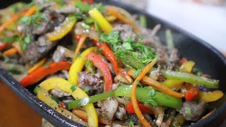 Easy Sizzling Beef recipe فلتو بالخضروات علي الطريقة الصينية [upl. by Patin]