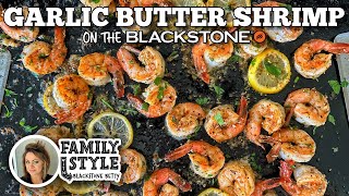 Garlic Butter Shrimp  Blackstone Griddles [upl. by Leoline254]