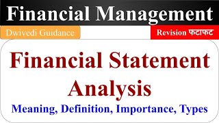 Financial Statement Analysis in hindi financial management [upl. by Ruyam]