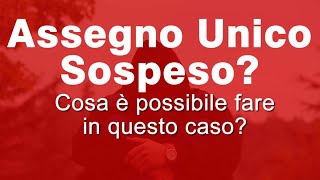 Assegno Unico Sospeso Perché e cosa fare per sbloccarlo [upl. by Neall]