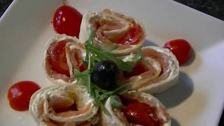 Tasty New Years Starter Creamy Smoked Salmon Rolls with cherry Tomatoes Easy [upl. by Feliza319]