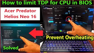 How to Stop your Computer from Overheating  Set TDP Limit for CPU in Acer Predator Helios Neo 16 [upl. by Waddle715]