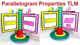 parallelogram properties  maths tlm working model  diy  geometry tlm  craftpiller [upl. by Aztilay]