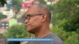 Crimes disparam no Jardim Ângela e moradores fazem faixas de alerta sobre o risco de assaltos [upl. by Nahor38]