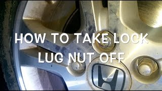 Lock Lug Nut remove without key socket [upl. by Jonati]