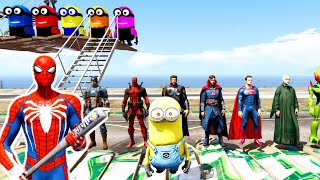 gta 5 spiderman epic ragdolls shooting  gta 5 ragdoll fails deaths  gta 5 superhero ragdoll [upl. by Erasme]