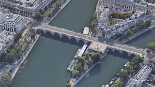 Pont Neuf 3D NO SOUND Google Earth Studio [upl. by Ronyam]