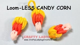 Rainbow LoomLESS EASY CANDY CORN CHARM HALLOWEEN Series Tutorials by Crafty LadybugHow to [upl. by Shuman]