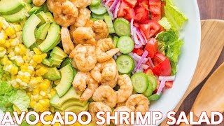 Tasty Avocado Shrimp Salad Recipe  Simple Cilantro Lemon Dressing [upl. by Afton]