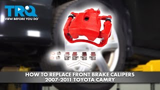 How to Replace Front Brake Calipers 20072011 Toyota Camry [upl. by Ahsiner]