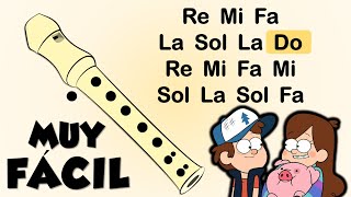 🎶 Gravity falls ⚙⛓ flauta dulce fácil tutorial con animación canción fácil [upl. by Yarised698]