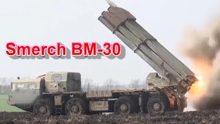 Smerch BM30 multiplelaunch rocket systems  Russian Military [upl. by Latsirhc157]