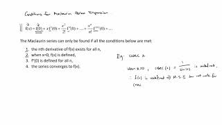 Conditions for Maclaurin Series Expansion [upl. by Babara]