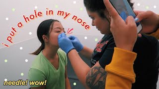 getting my nose pierced ahh 💎a vlog [upl. by Hearsh]