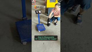 How to Disassemble AC Compressor for Copper compressorrecyclingmachine compressorcutter [upl. by Wonacott]